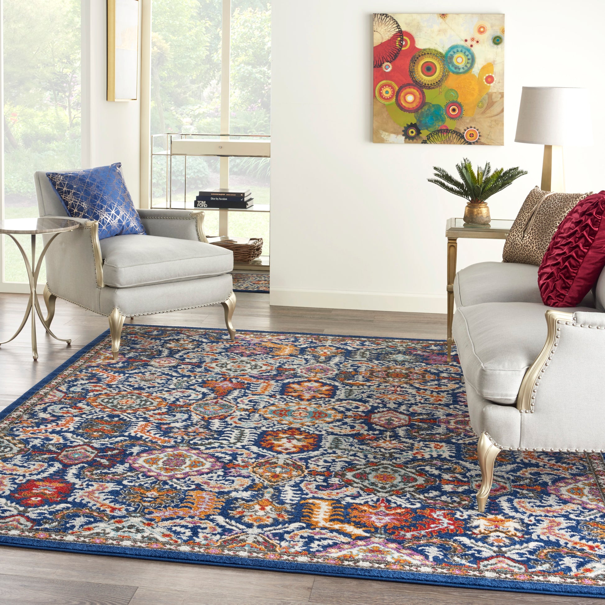 Nourison Passion Psn32 Blue/Multicolor Area Rug