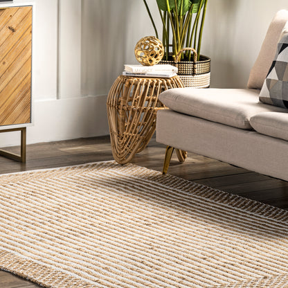 Nuloom Ella And Border Nel3567A Natural Area Rug