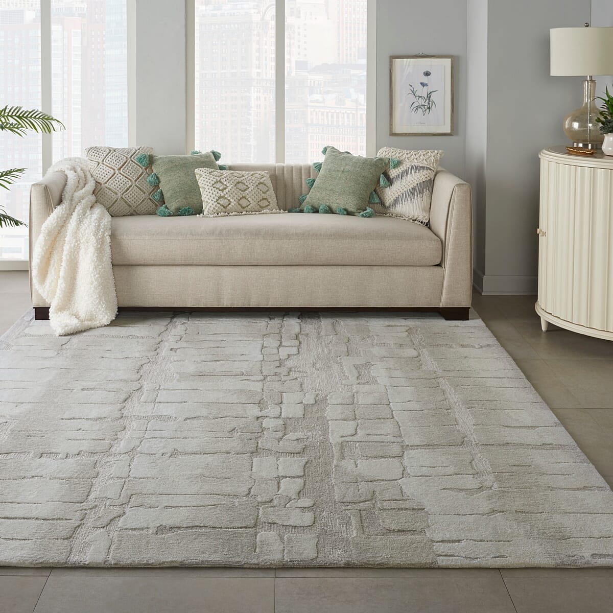 Nourison Symmetry Smm04 Ivory / Beige Area Rug