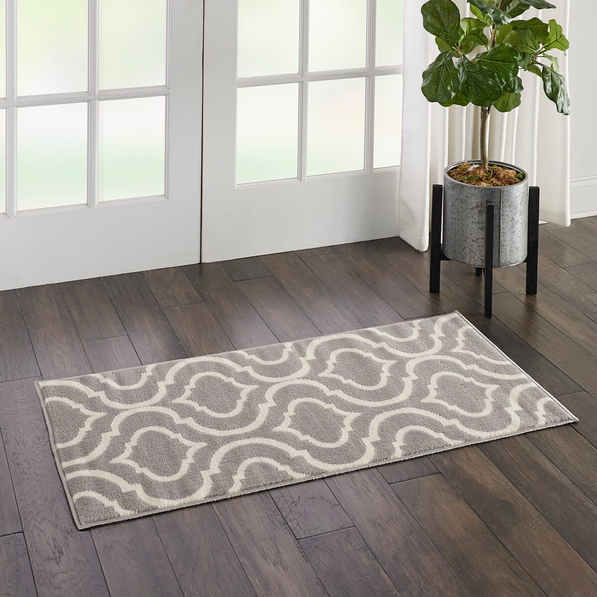 Nourison Jubilant Jub19 Grey Geometric Area Rug