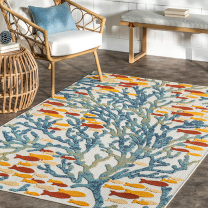 Nuloom Lidia Nautical Coral Nli2647A Blue Area Rug