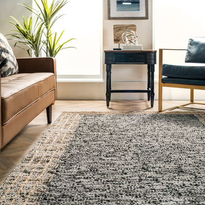 Nuloom Gaby Leather And Border Nga3352A Gray Area Rug