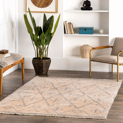 Nuloom Chantal Tribal Trellis Nch3487A Beige Area Rug