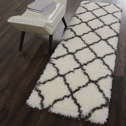 Nourison Luxe Shag Lxs02 White Shag Area Rug