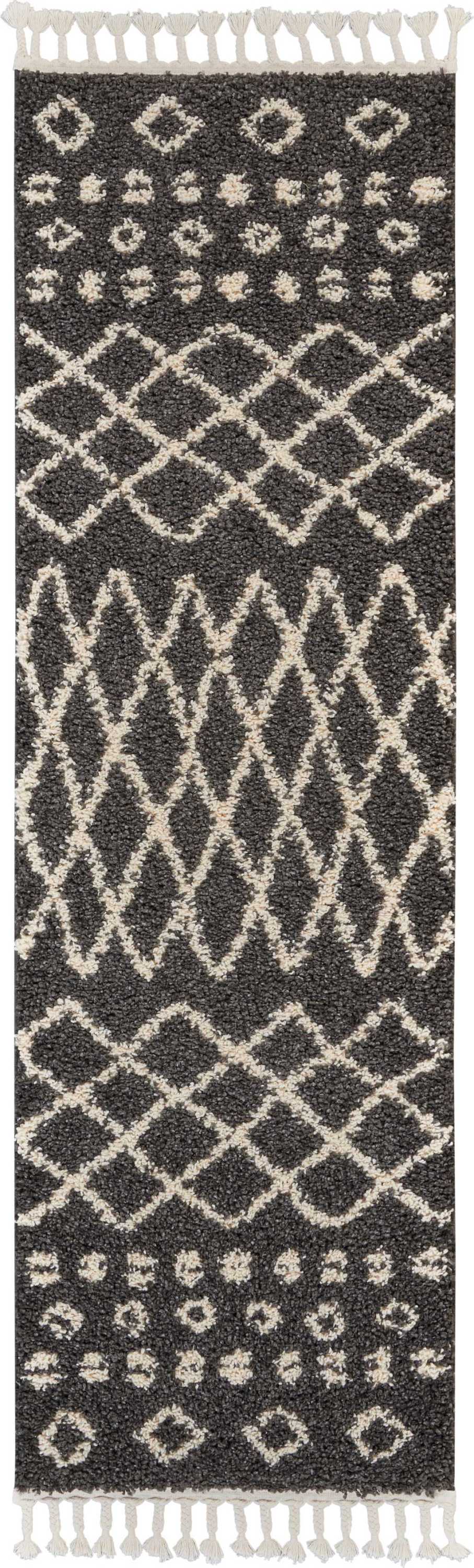 Nourison Moroccan Shag Mrs02 Charcoal Area Rug