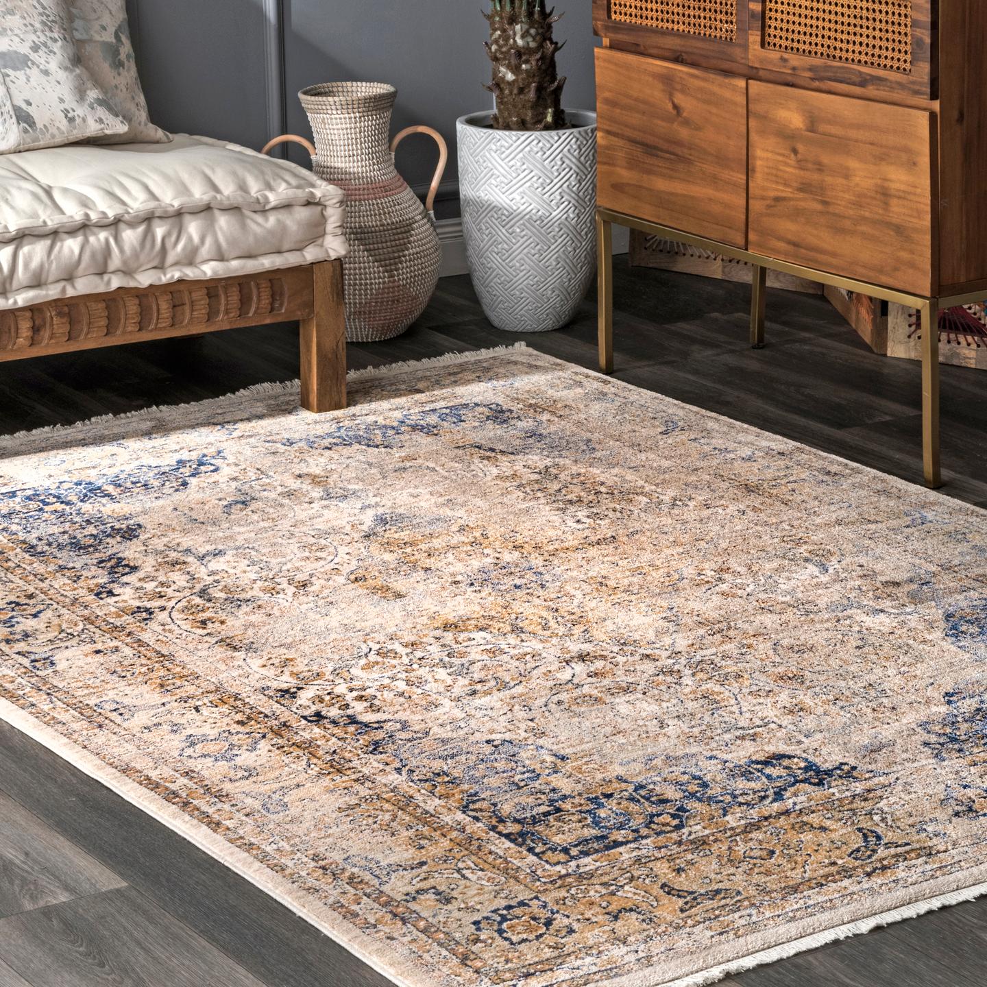 Nuloom Vintage Roxie Nvi2964A Blue Area Rug