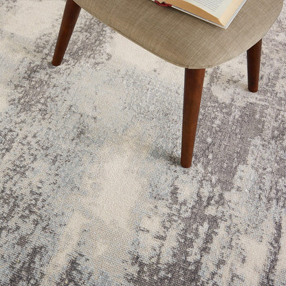 Nourison Etchings Etc02 Grey / Light Blue Organic / Abstract Area Rug