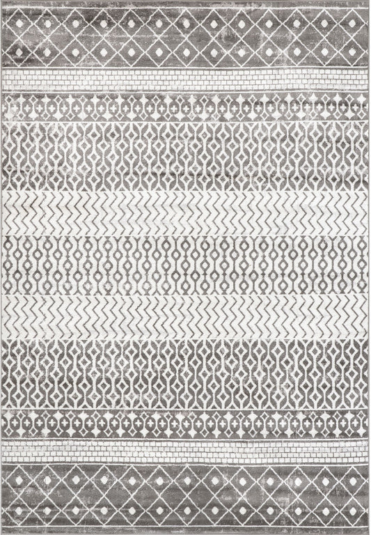 Nuloom Kimberly Moroccan Banded Nki2447A Gray Area Rug