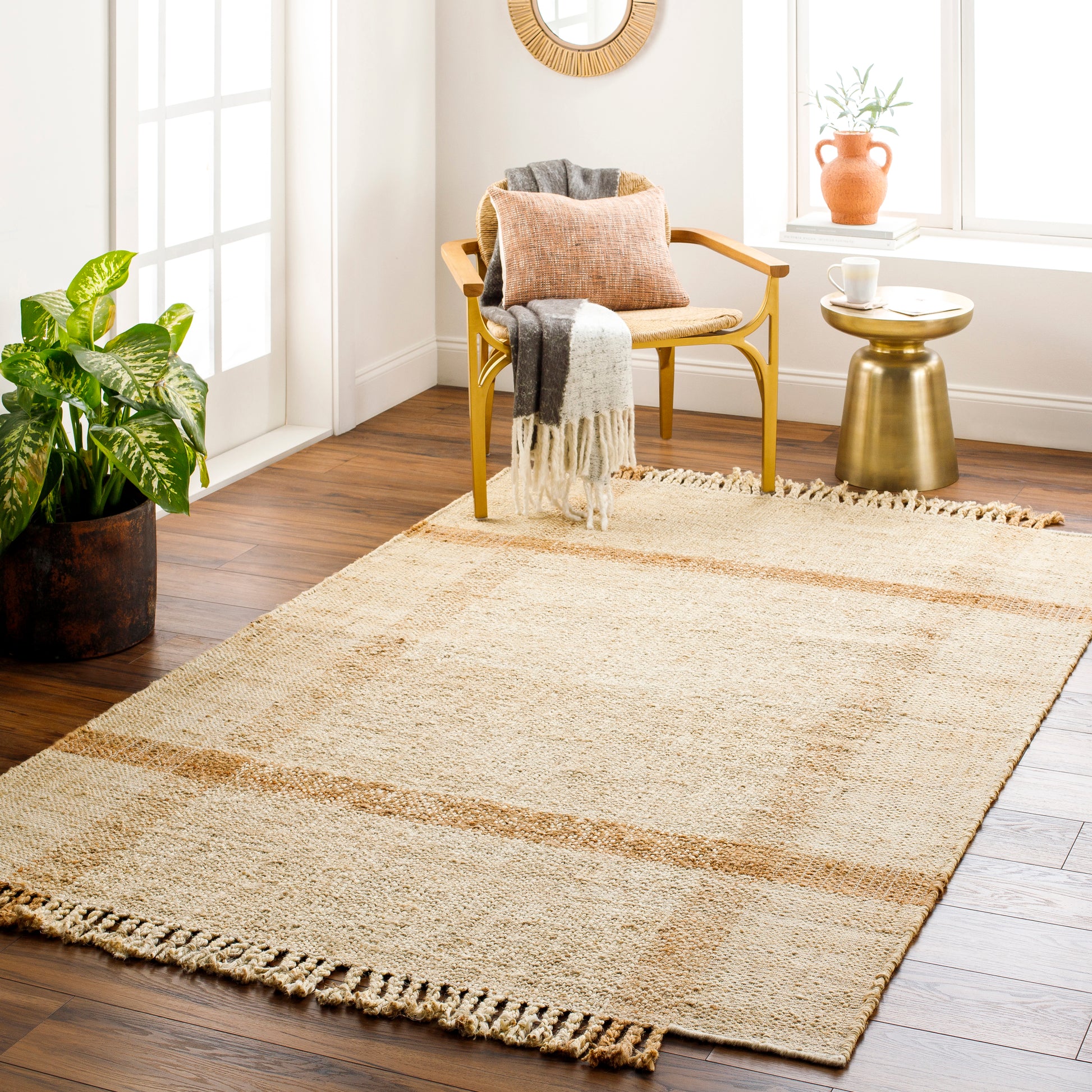 Surya Jasmine Jam-2304 Tan & Ivory Area Rug