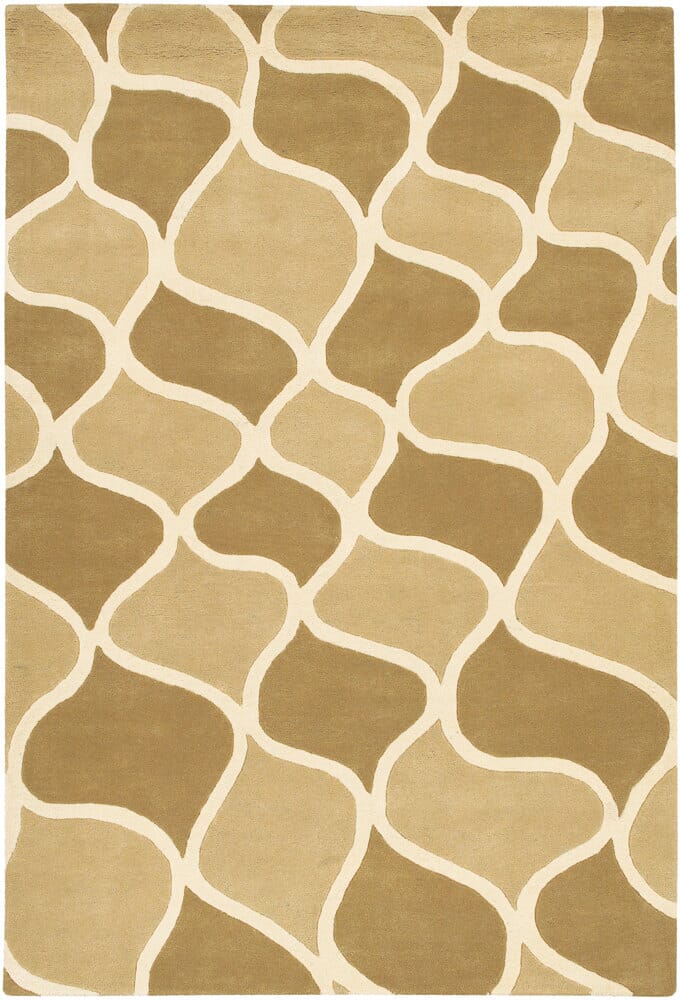 Chandra Janelle Style Jan-2629 Tan / Taupe / Cream Damask Area Rug