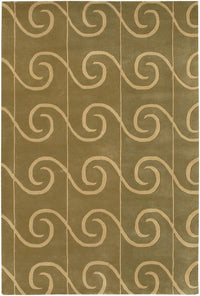 Chandra Janelle Style Jan-2642 Green / Olive Damask Area Rug