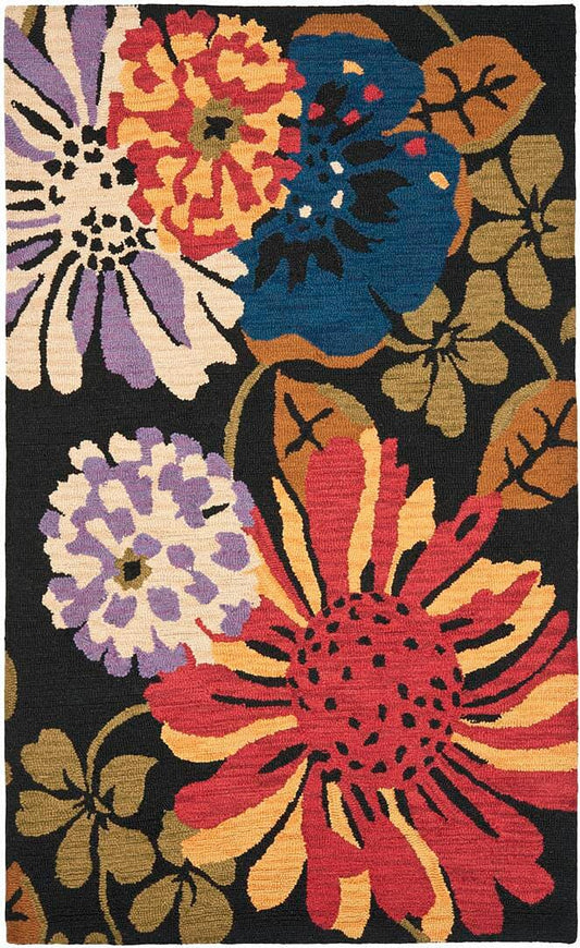 Safavieh Jardin Jar321A Black / Multi Floral / Country Area Rug