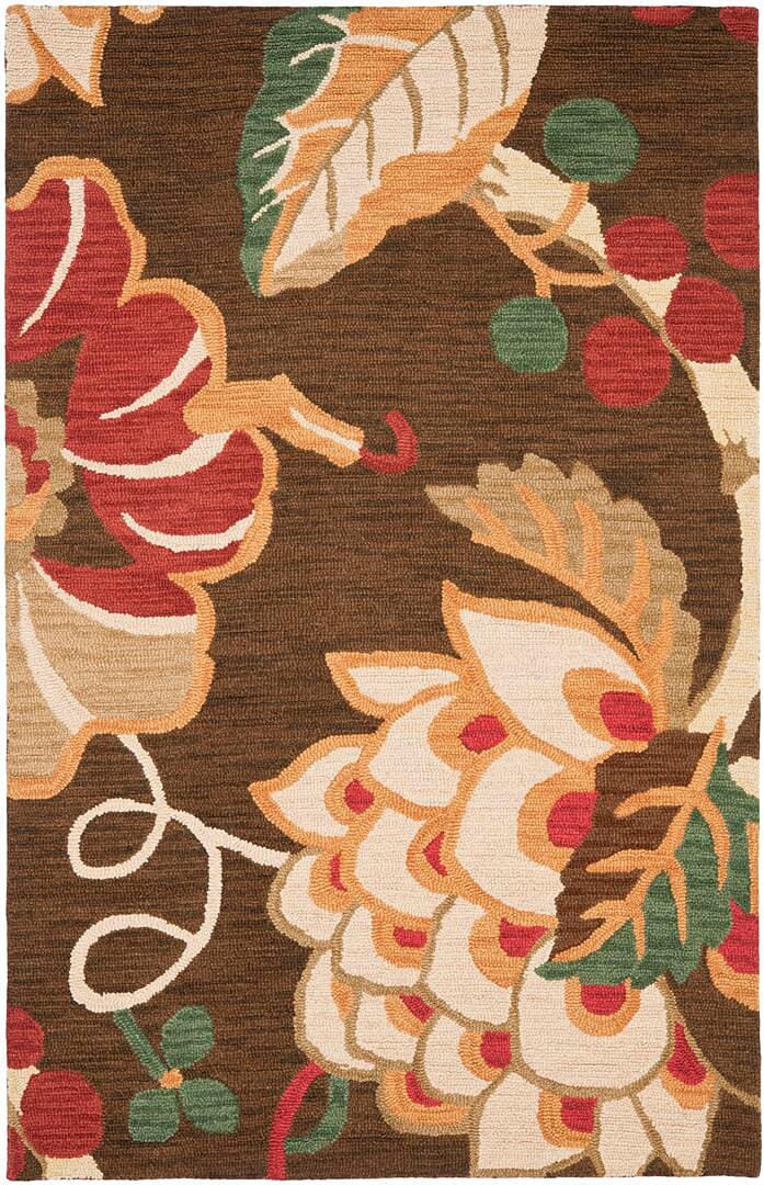 Safavieh Jardin Jar326A Brown / Multi Floral / Country Area Rug