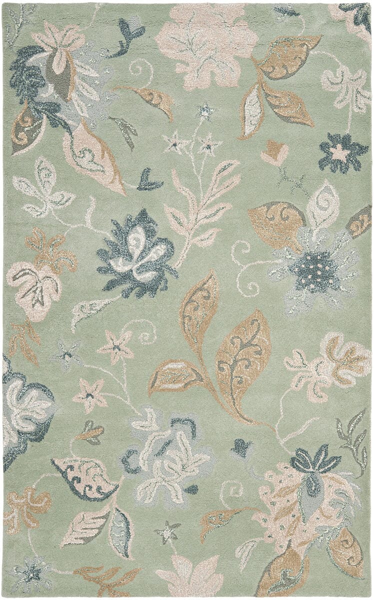 Safavieh Jardin Jar451A Light Green / Multi Floral / Country Area Rug