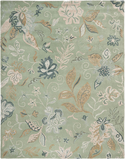 Safavieh Jardin Jar451A Light Green / Multi Floral / Country Area Rug