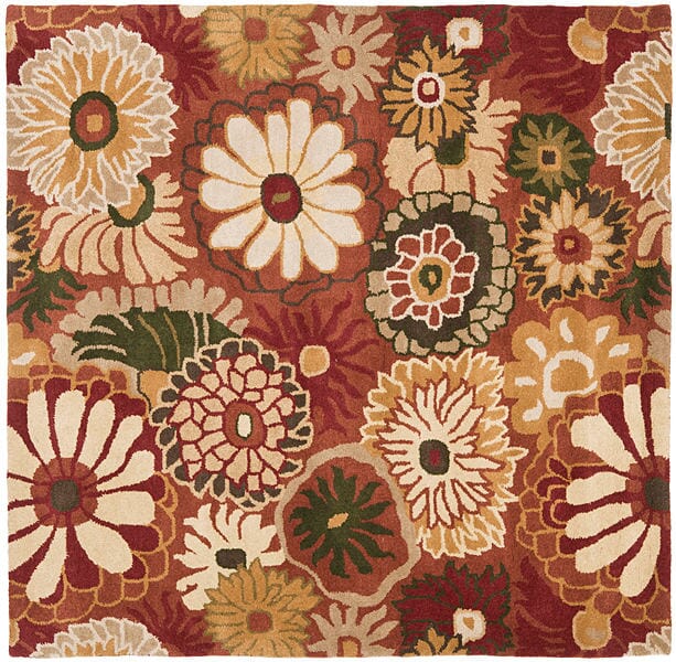 Safavieh Jardin Jar812A Rust / Multi Floral / Country Area Rug