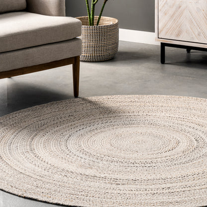 Nuloom Kyla Farmhouse Round Nky2832A Beige Area Rug