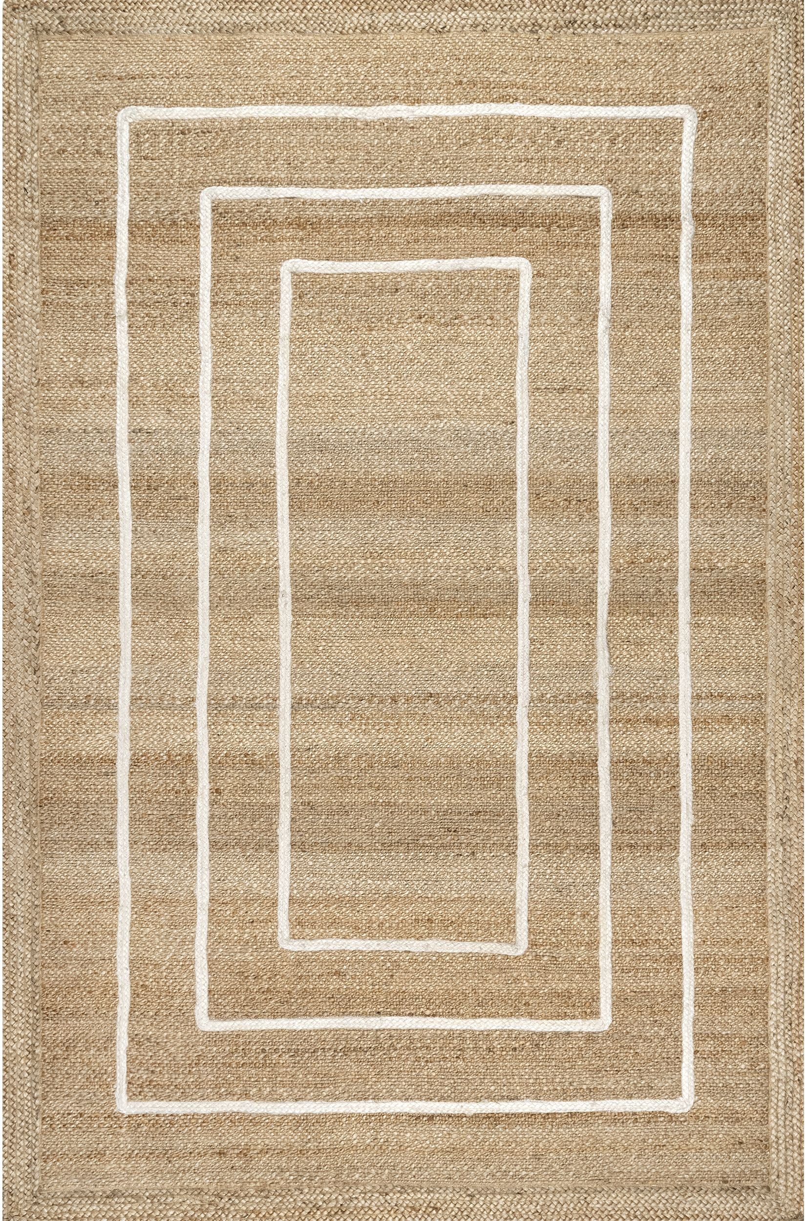 Nuloom Caile Raised Jute Nca3508A Ivory Area Rug