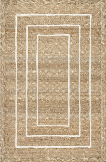 Nuloom Caile Raised Jute Nca3508A Ivory Area Rug