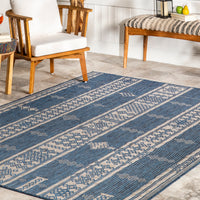 Nuloom Leigh Ethnic Stripes Nle1772A Blue Area Rug