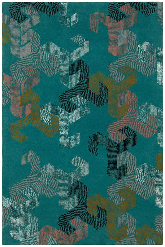 Chandra Jessica Swift Jes-28906 Blue Geometric Area Rug