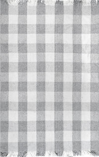 Nuloom Ellis Farmhouse Plaid Nel3429A Gray Area Rug