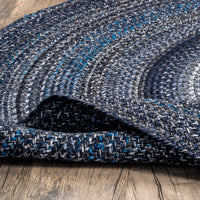 Nuloom Kyla Farmhouse Round Nky2832B Blue Area Rug