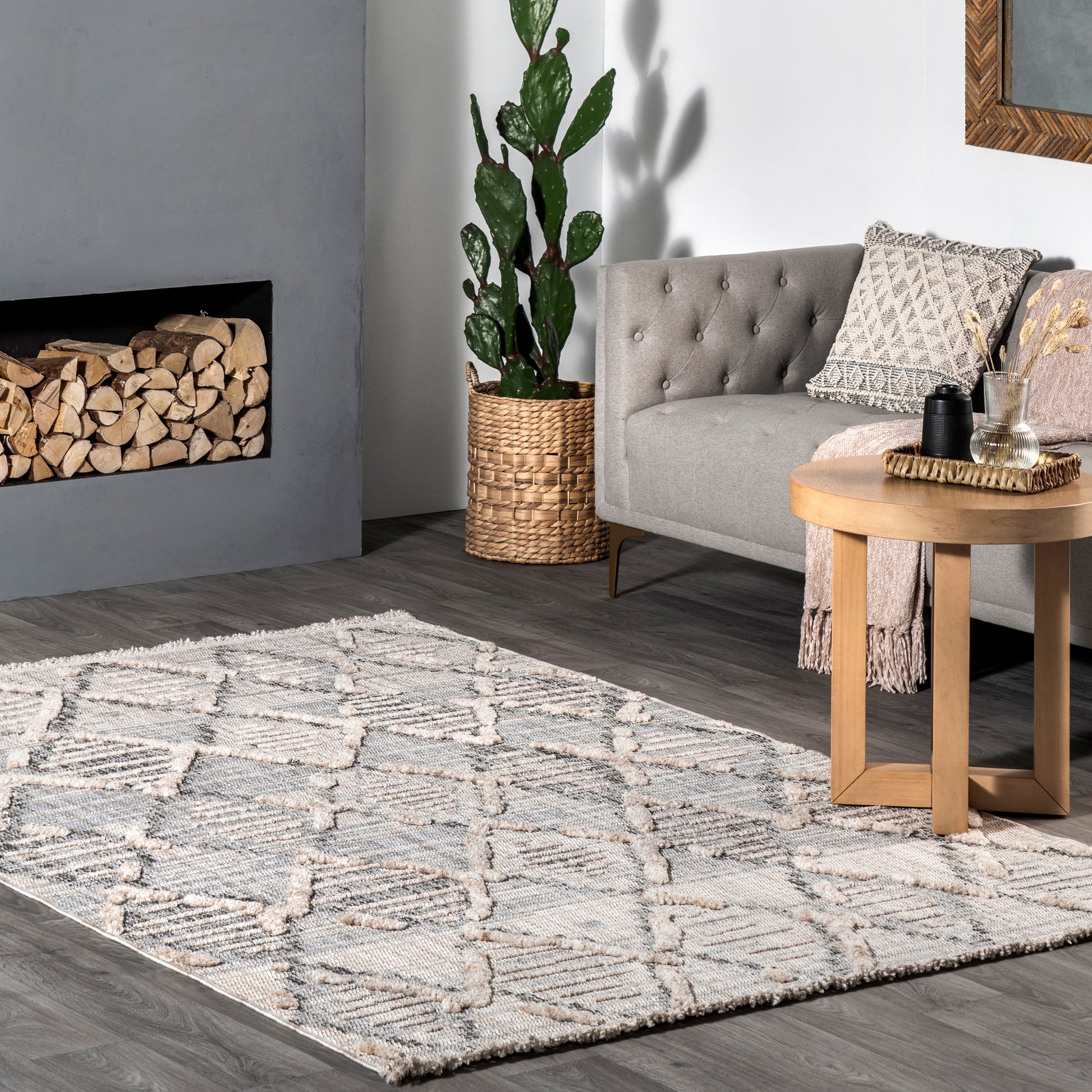 Nuloom Marni Bohemian Knotted Nma2311A Light Gray Area Rug