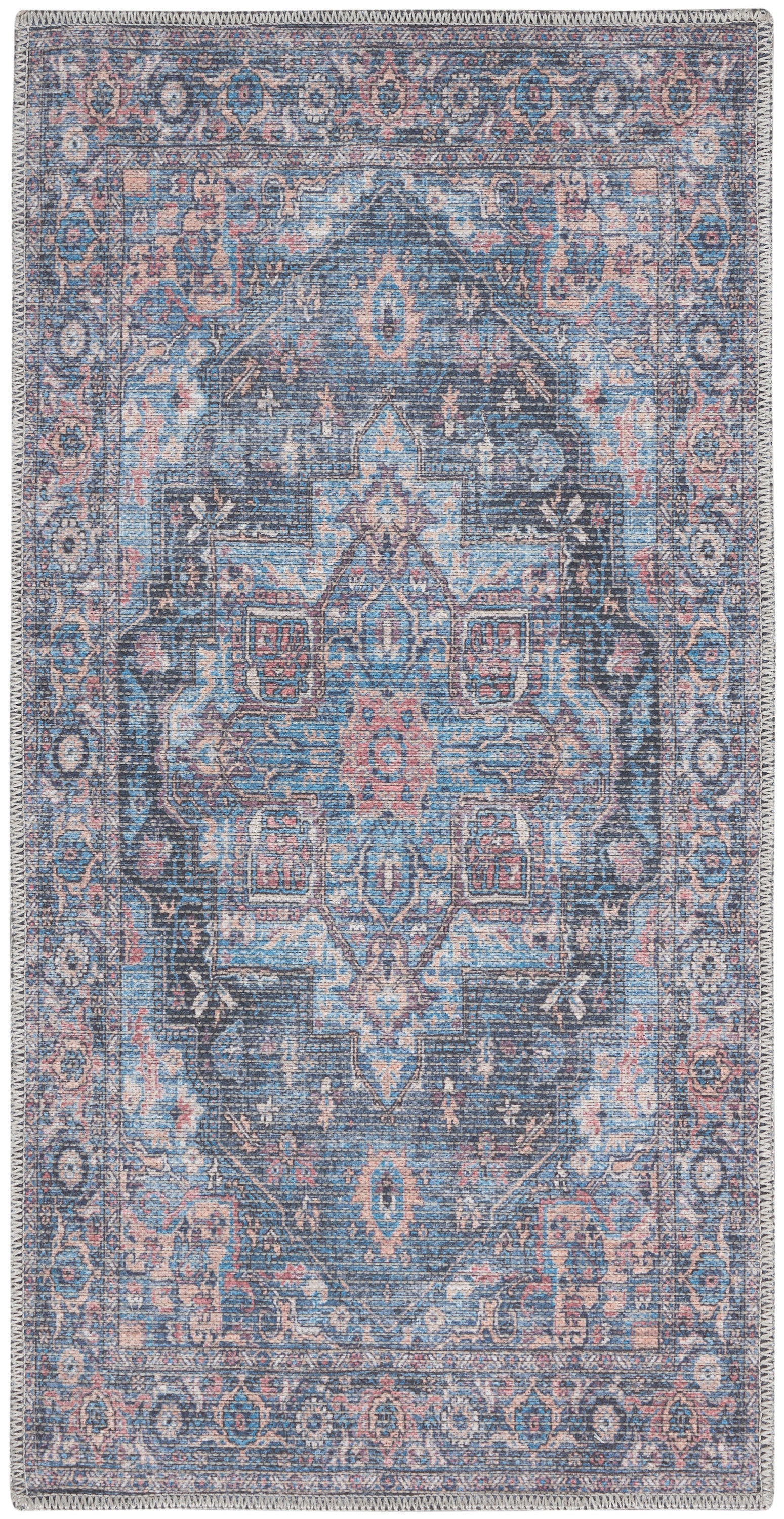 Nourison Nicole Curtis Series 1 Sr101 Light Blue Multi Area Rug