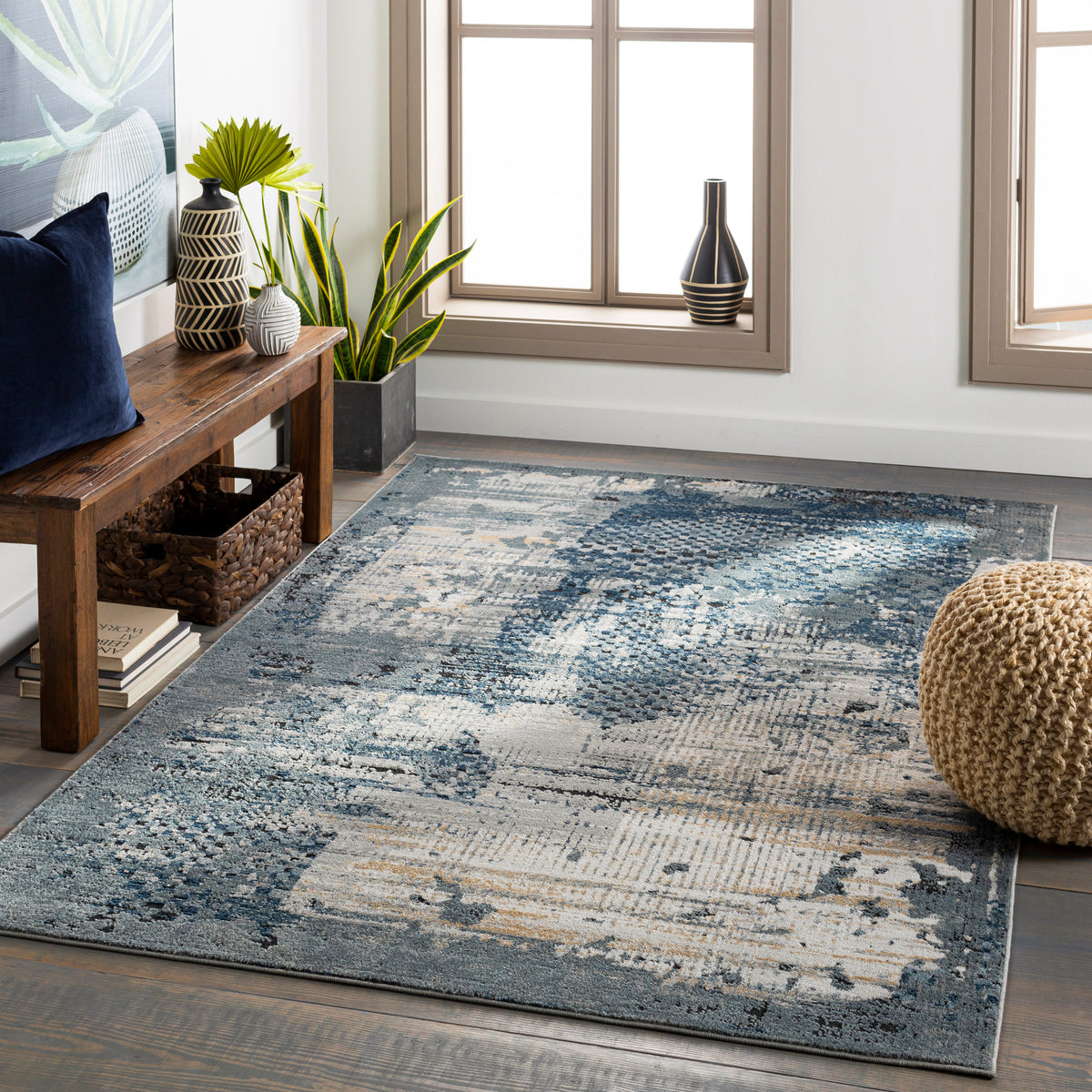 Surya Jolie Jlo-2315 Medium Gray, Tan, Light Gray, Ivory Rugs.