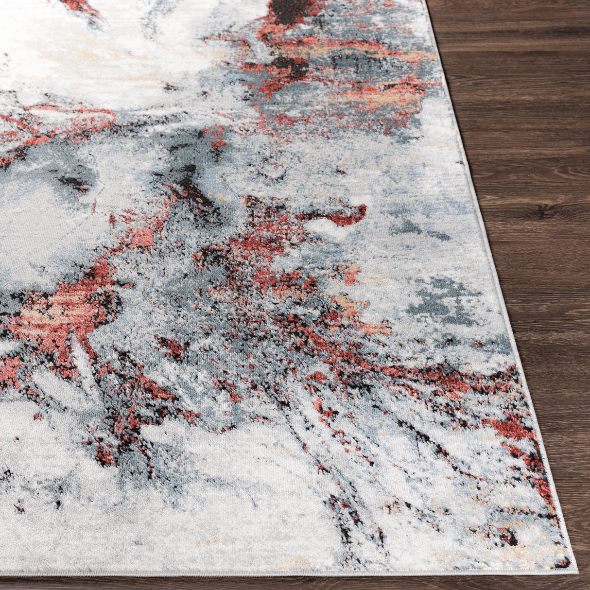 Surya Jolie Jlo-2321 Dark Red, Rose, Charcoal, Medium Gray Rugs.