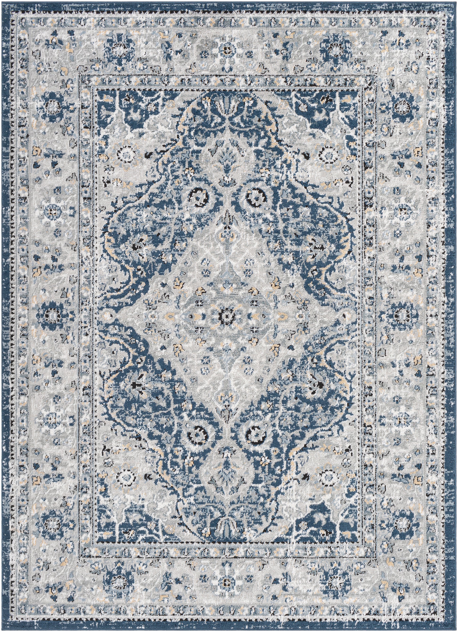 Surya Jolie Jlo-2326 Navy, Medium Gray, Light Gray, Silver Gray Area Rug