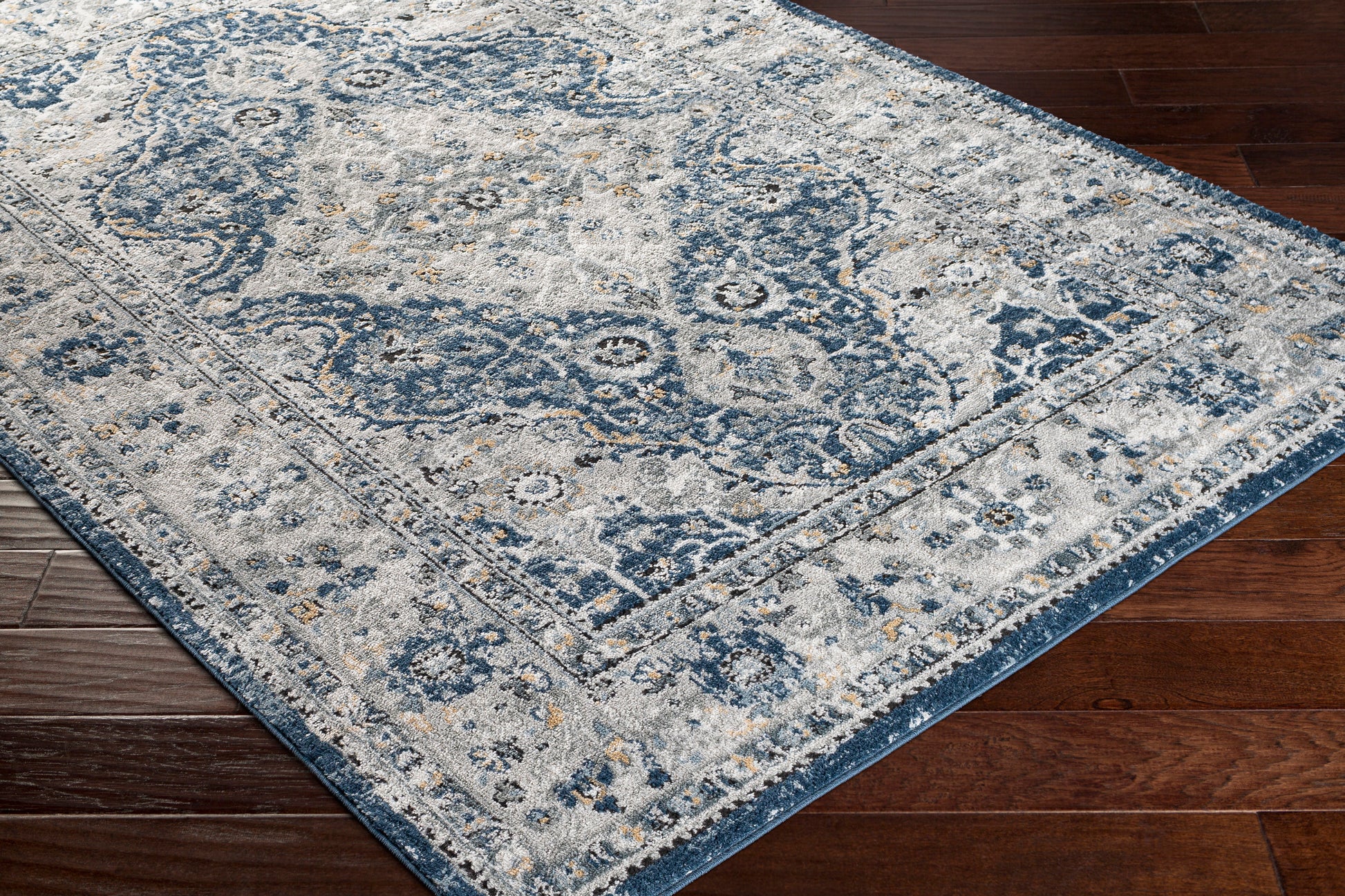 Surya Jolie Jlo-2326 Navy, Medium Gray, Light Gray, Silver Gray Area Rug