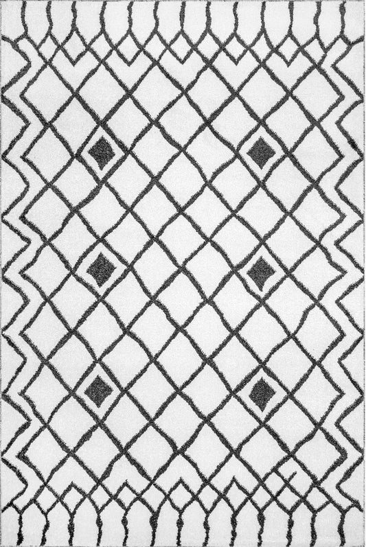 Nuloom Remi Lattice Nre3029A Black And White Area Rug