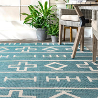 Nuloom Holland Ethnic Symbols Nho2838A Aqua Area Rug