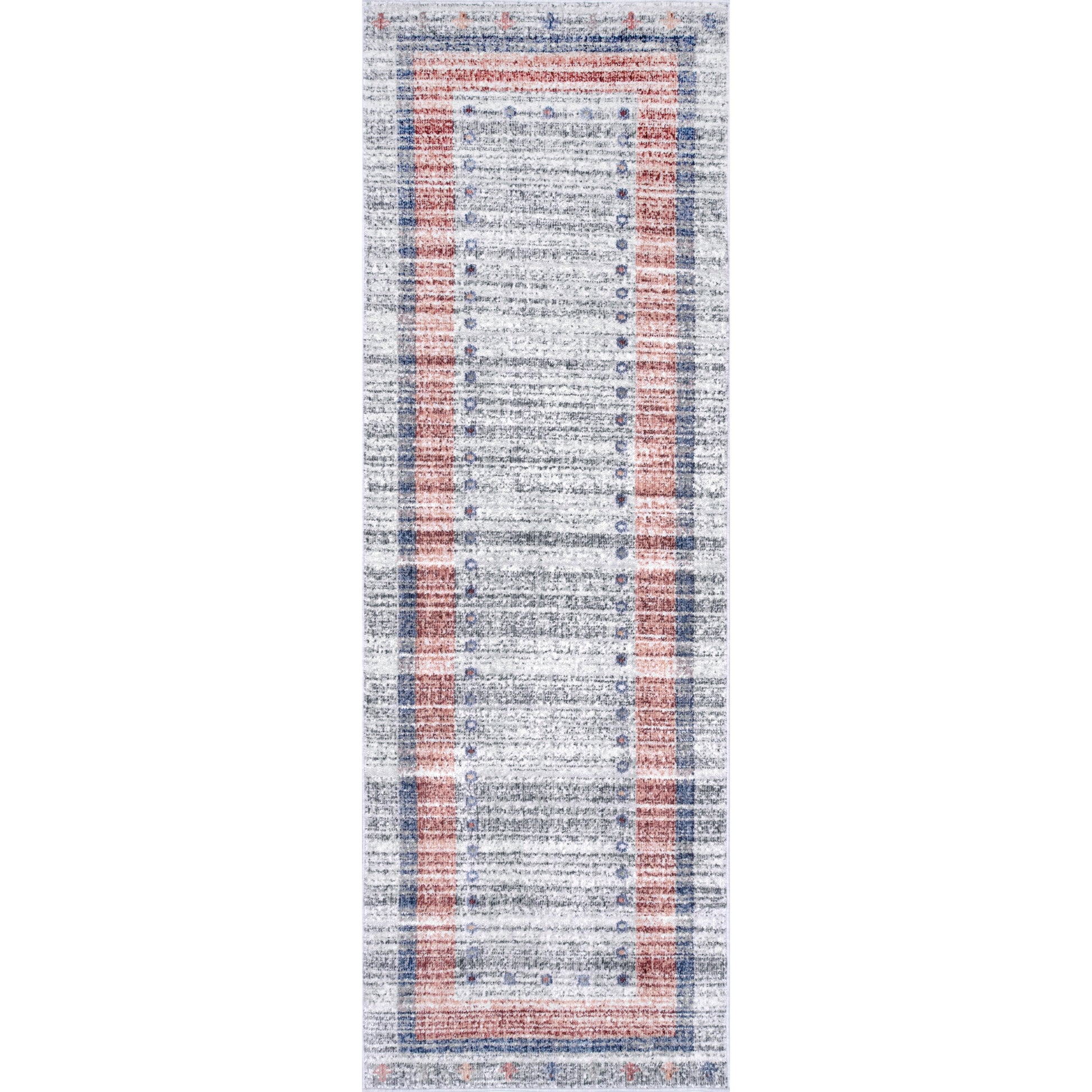 Nuloom Demi Tribal Border Nde2969A Gray Area Rug