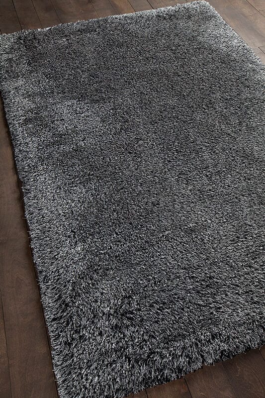 Chandra Joni Jon39302 Silver / Black Shag Area Rug