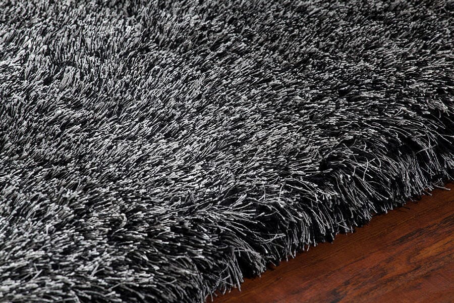 Chandra Joni Jon39302 Silver / Black Shag Area Rug