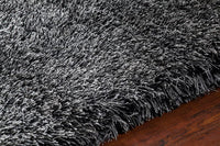 Chandra Joni Jon39302 Silver / Black Shag Area Rug