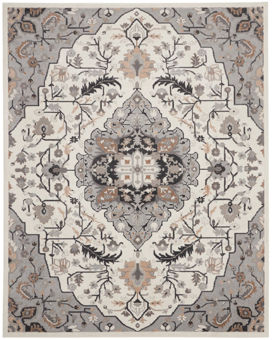 Nourison Elation Etn09 Ivory Grey Area Rug