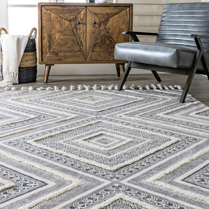 Nuloom Nichola Greek Eye Trellis Nni3354B Gray Area Rug