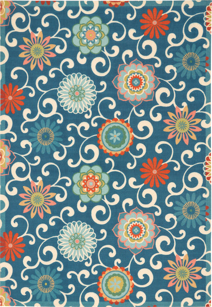 Nourison Sun N Shade Snd84 Blue/Multicolor Area Rug