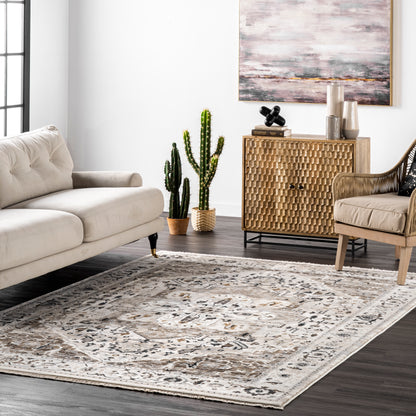 Nuloom Oliveira Floral Nol1523A Beige Area Rug