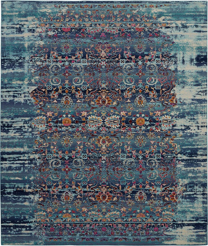 Nourison Vintage Kashan Vka02 Blue Vintage / Distressed Area Rug