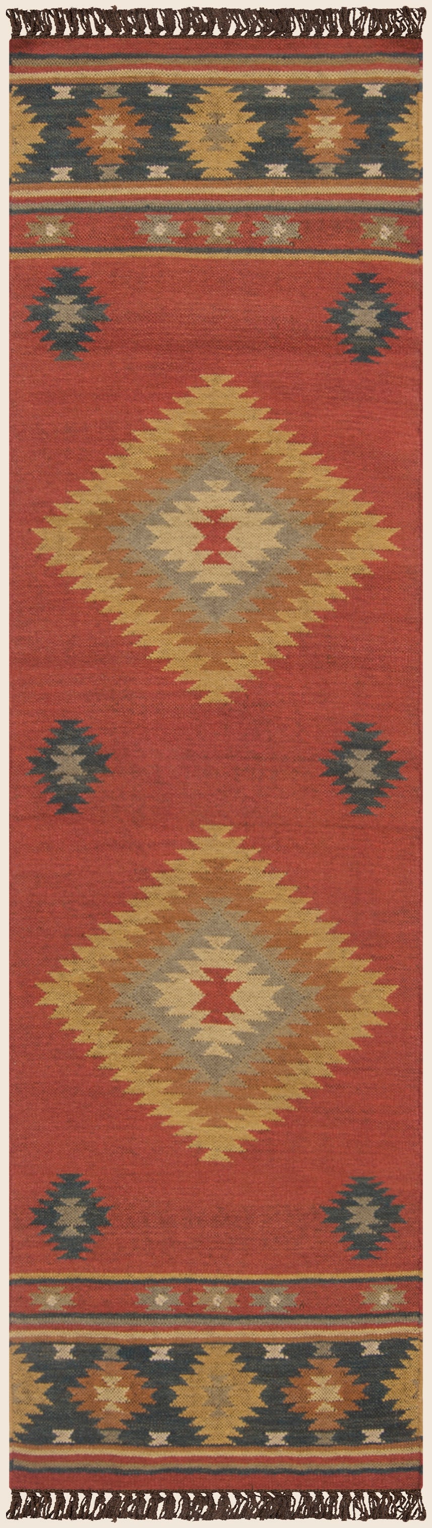 Surya Jewel Tone Jt-1033 Brick Red, Dark Blue Area Rug