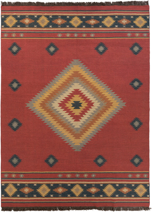 Surya Jewel Tone Jt-1033 Brick Red, Dark Blue Area Rug