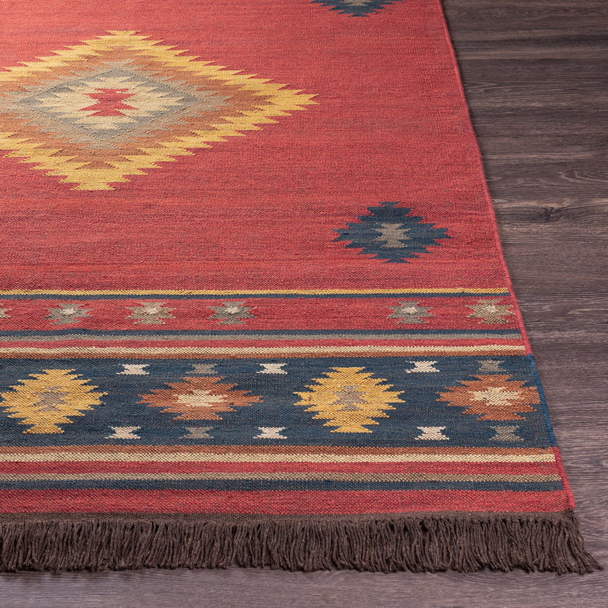 Surya Jewel Tone Jt-1033 Brick Red, Dark Blue Rug.