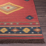 Surya Jewel Tone Jt-1033 Brick Red, Dark Blue Rug.