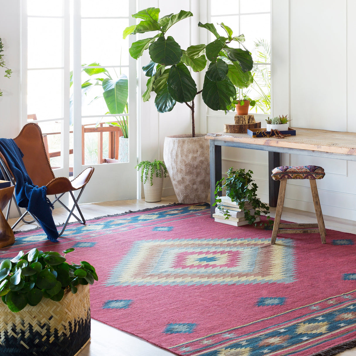 Surya Jewel Tone Jt-1033 Brick Red, Dark Blue Rug.