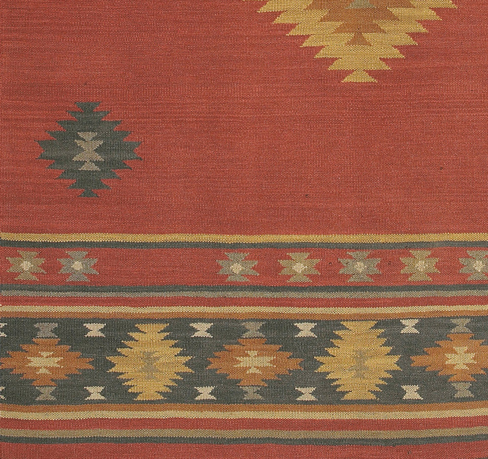 Surya Jewel Tone Jt-1033 Brick Red, Dark Blue Rug.